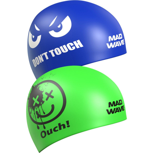 Шапочка силиконовая Mad Wave Don't Touch Reversible, синий