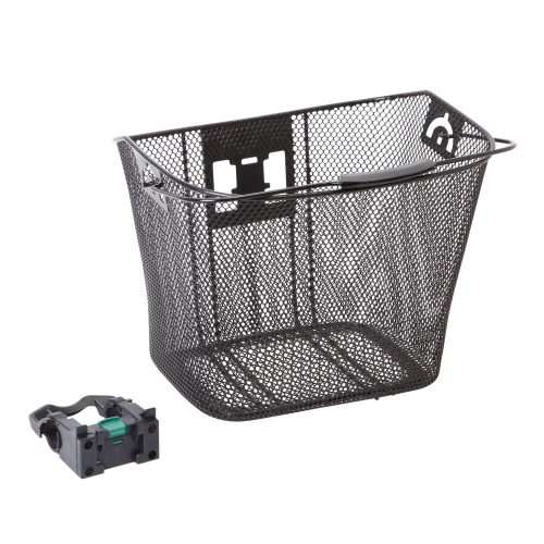 Корзина HT-208 с крепежом, на эксцентрике, съёмная, размер 35х25х26.5 см, черная  (для 26")