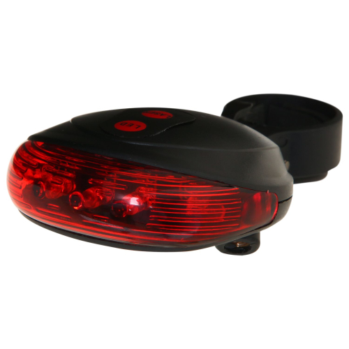 Фонарь велосипедный STG задний JY-1L, 5 диода, 4 функции + лазер 3 функции, батарея:ААА*2 (в компл.