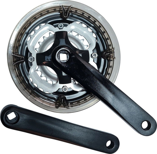 Система шатунов HDL-L355, алюминий, 170 мм, 24/34/42T, под квадрат, с защитой, черный