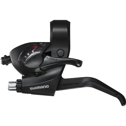 Шифтер Shimano Tourney ST-EF41-L, 3 скорости, левый, с ручкой тормоза V-Brake, 2-8120