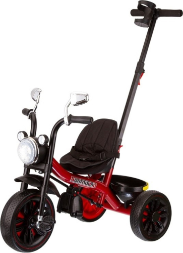 Велосипед трехколесный Formula 3 Eva F8 с ручкой управления (92-98 см), красный