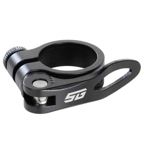 Хомут подсидельный STG 31,8мм с логотипом STG, черный