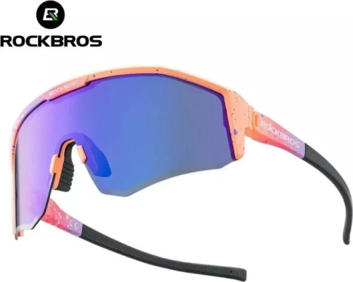 Очки велосипедные ROCKBROS, цвет оправы - розовый, линзы с поляризацией, RB_14130001003