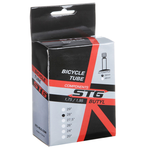 Камера велосипедная STG. бутил, 28"x1.5/1,75, A/V, L=33мм + колпачок