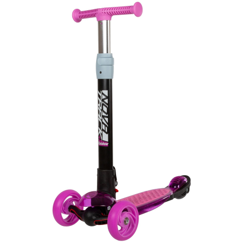 Самокат-кикборд Novatrack RainBow PRO TRANSPARENT (2022), розовый