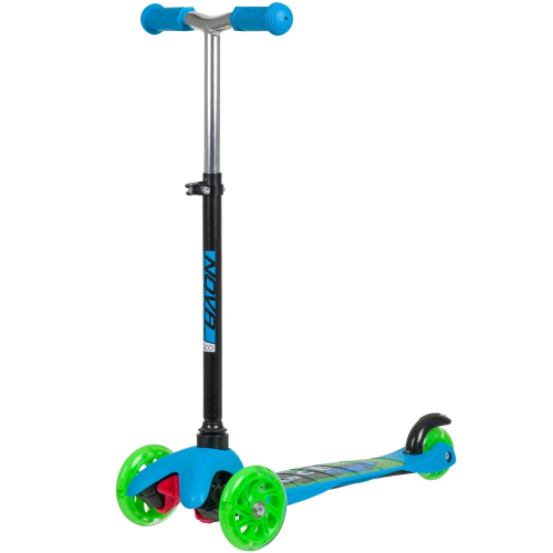 Самокат-кикборд Novatrack Disco-kids Print Basic (2020), бирюзовый