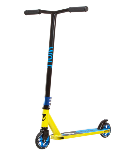 Самокат трюковой Novatrack Wolf 40 (2021), черный-лимонный