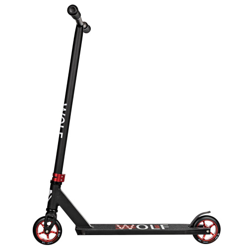 Самокат трюковой Novatrack Wolf 40 (2025), черный-красный