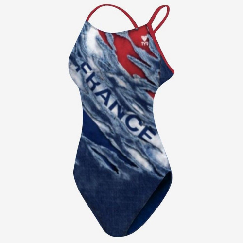 Купальник слитный TYR France Cutoutfit, красный