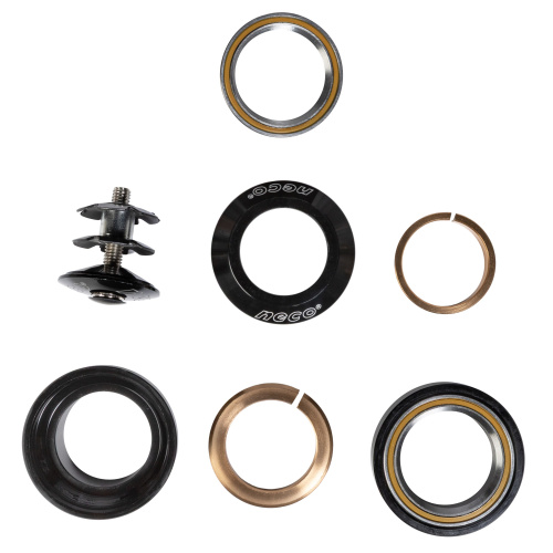 Рулевая колонка Neco H773, EC34, 1 1/8", алюм.чашки, пром.подшипники, черный