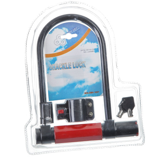 Велозамок D-образный с ключом 180 мм х 245 см