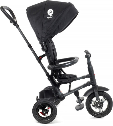 Велосипед трехколесный QPlay Rito, складной, с ручкой управления (92-98 см), черный