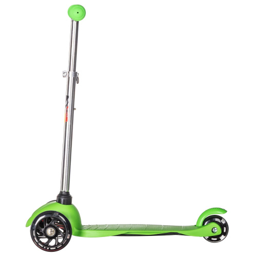 Самокат детский Novatrack Disco-kids Basic (2025) со светящимися колёсами, зеленый