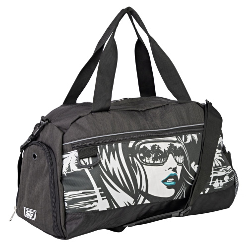 Сумка спортивная STG FB-007, размер 48х25х23 см, черный, принт palm