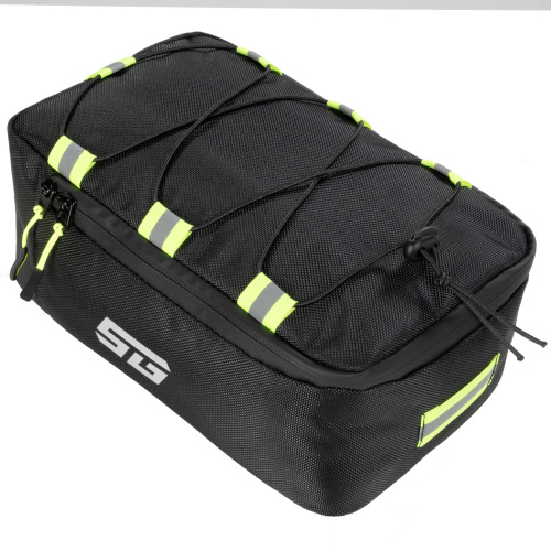 Велосумка на багажник STG модель FB-017, 28х17х12 см, черный-салатовый
