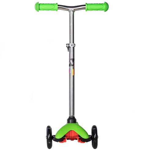 Самокат детский Novatrack Disco-kids Basic (2025) со светящимися колёсами, зеленый