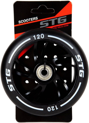 Колесо STG Х105169, PU 120mm для трюковых самокатов с алюминиевым ободом 1шт, черный