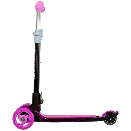 Самокат-кикборд Novatrack RainBow PRO TRANSPARENT (2022), розовый