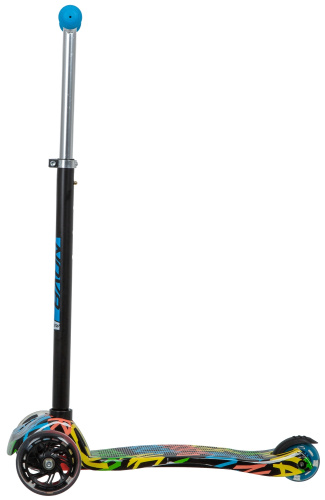 Самокат-кикборд Novatrack RainBow Start Graffiti (2020), серый-синий