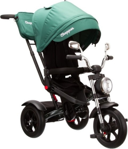 Велосипед трехколесный Chopper CH1-2 с ручкой управления (92-98 см), зеленый