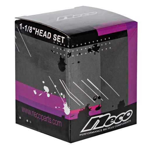 Рулевая колонка Neco H118, ZS44, 1 1/8"(резьб.), алюм.чашки, картр.подшипники, черный