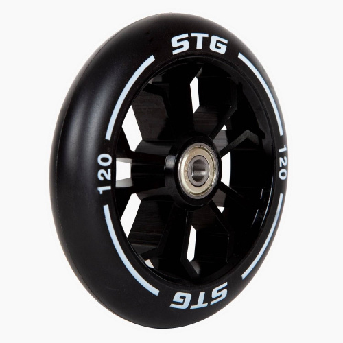 Колесо STG Х105168, PU 120mm для трюковых самокатов с алюминиевым ободом 1шт, черный